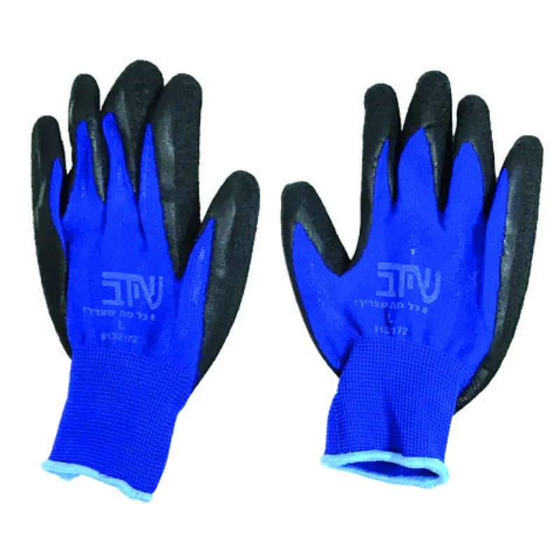 כפפות לטקס   צבע כחול/אדום ממותג