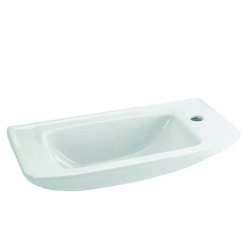 כיור שירותים צר עם חור לבן